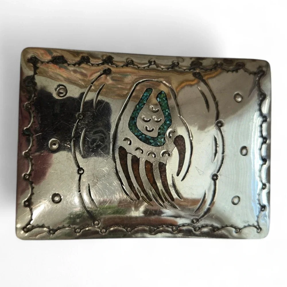 Vintage Belt Buckle Nickel Silver 1